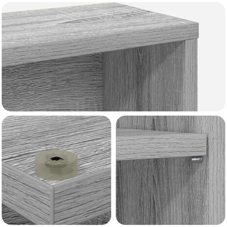 Cd-kast Grijs Sonoma 60 x 17 x 92 cm Bewerkt hout 7