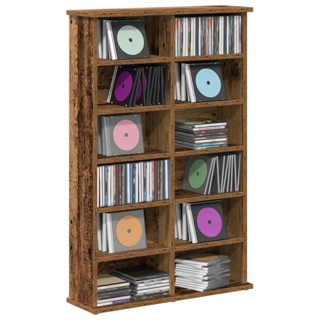 Cd-kast Oud hout 60 x 17 x 92 cm Bewerkt hout 3