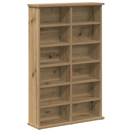 Cd-kast 2 st Artisanaal eiken 60 x 17 x 92 cm Bewerkt hout 4