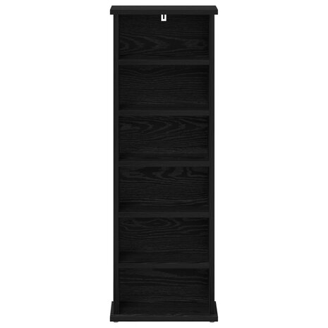 Cd-kast Zwart eiken 60 x 17 x 92 cm Bewerkt hout 4