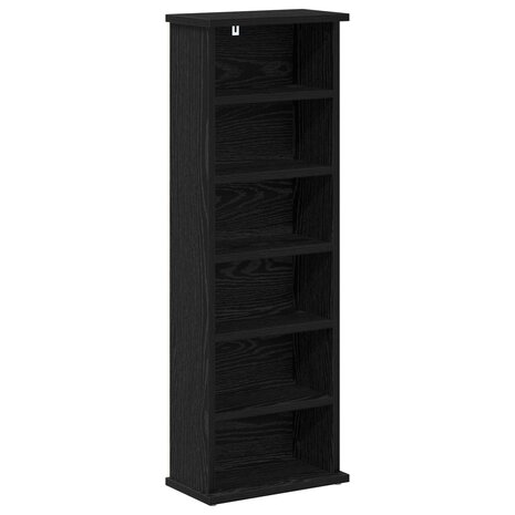 Cd-kast 2 st Zwart eiken 60 x 17 x 92 cm Bewerkt hout 4