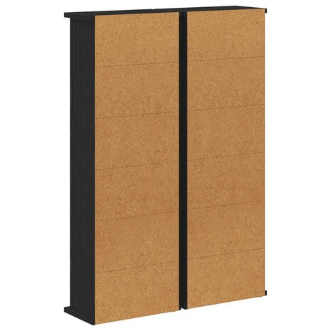 Cd-kast 2 st Zwart eiken 60 x 17 x 92 cm Bewerkt hout 8