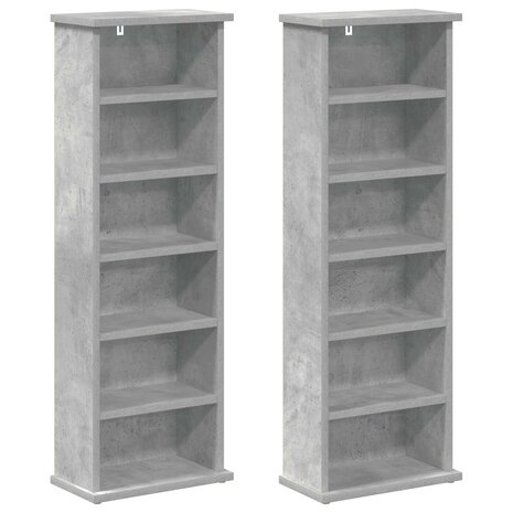 Cd-kast 2 st Betongrijs 60 x 17 x 92 cm Bewerkt hout 5