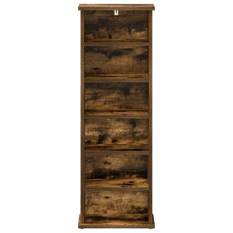 Cd-kast Gerookt eiken 60 x 17 x 92 cm Bewerkt hout 4