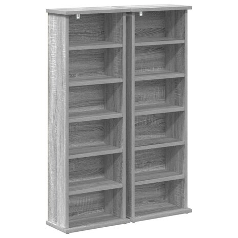 Cd-kast 2 st Grijs Sonoma 60 x 17 x 92 cm Bewerkt hout 2