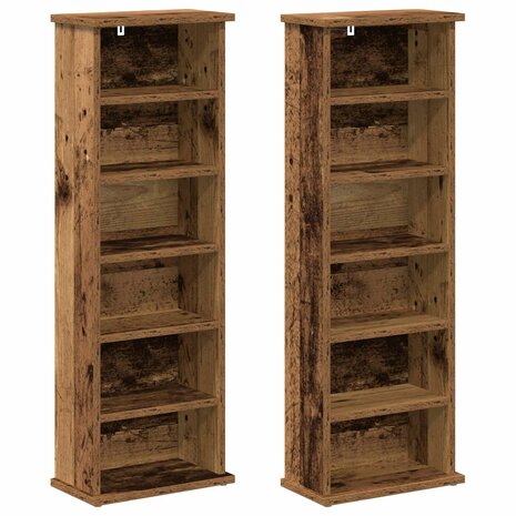 Cd-kast 2 st Oud hout 60 x 17 x 92 cm Bewerkt hout 5