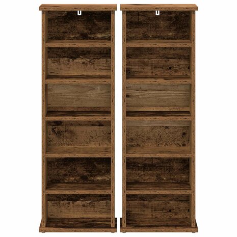 Cd-kast 2 st Oud hout 60 x 17 x 92 cm Bewerkt hout 6