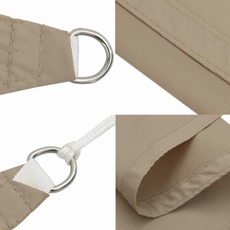 Zonnescherm driehoekig 3,5x3,5x4,9 m oxford stof taupe 6