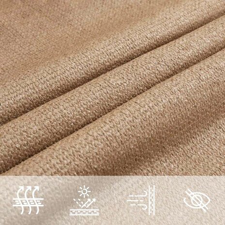 Zonnezeil 160 g/m&sup2; 3x3x4,2 m HDPE taupe 7