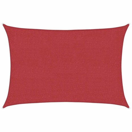 Zonnezeil 160 g/m&sup2; 2x2,5 m HDPE rood 2