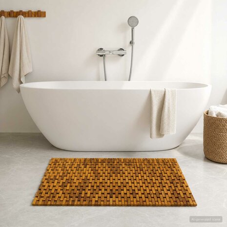 Badmatten Naturel 85 x 120 cm Massief Acaciahout 1
