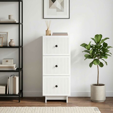 ladekast Wit 33 x 34,5 x 90 cm Bewerkt hout 1