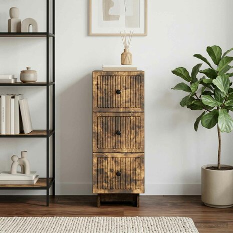 ladekast Gerookt eiken 33 x 34,5 x 90 cm Bewerkt hout 1