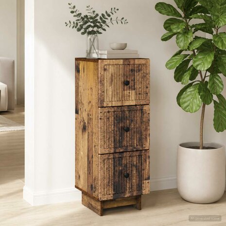 ladekast Oud hout 33 x 34,5 x 90 cm Bewerkt hout 1