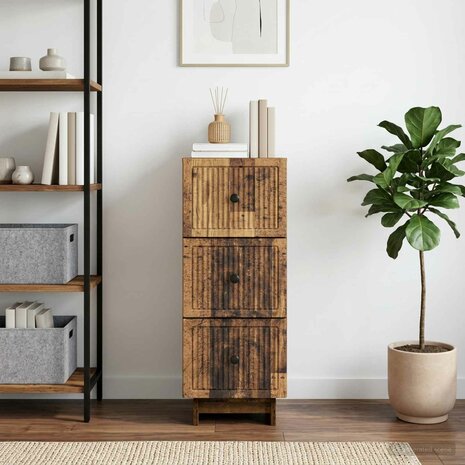 ladekast Oud hout 33 x 34,5 x 90 cm Bewerkt hout 4