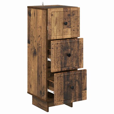 ladekast Oud hout 33 x 34,5 x 90 cm Bewerkt hout 5