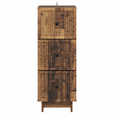 ladekast Oud hout 33 x 34,5 x 90 cm Bewerkt hout 6