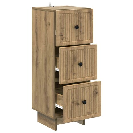 ladekast 33 x 34,5 x 90 cm Bewerkt hout Artisanaal eiken 5