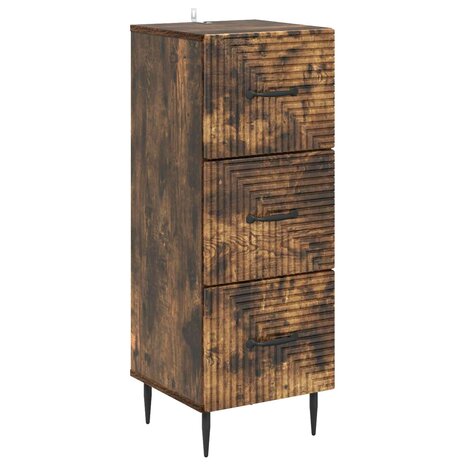ladekast Gerookt eiken 33 x 34,5 x 89,5 cm Bewerkt hout 2