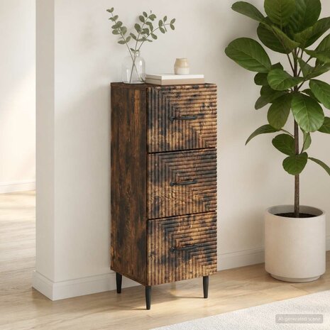 ladekast Gerookt eiken 33 x 34,5 x 89,5 cm Bewerkt hout 4