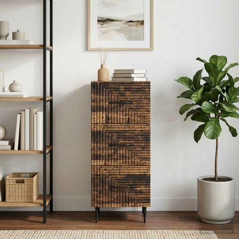 ladekast Oud hout 33 x 34,5 x 89,5 cm Bewerkt hout 1
