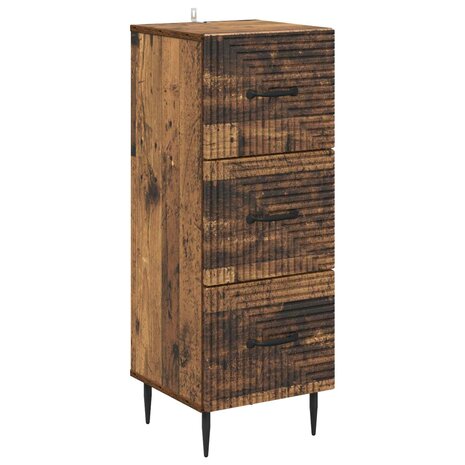 ladekast Oud hout 33 x 34,5 x 89,5 cm Bewerkt hout 2