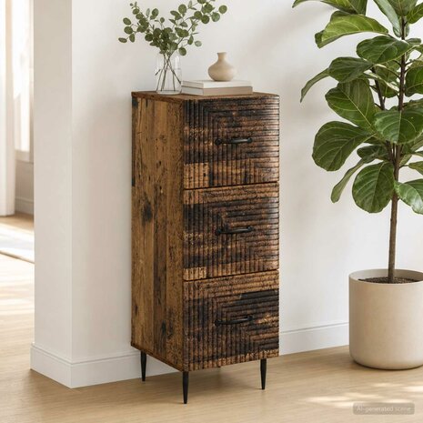 ladekast Oud hout 33 x 34,5 x 89,5 cm Bewerkt hout 4