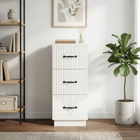 ladekast Wit 33 x 34,5 x 87 cm Bewerkt hout 1