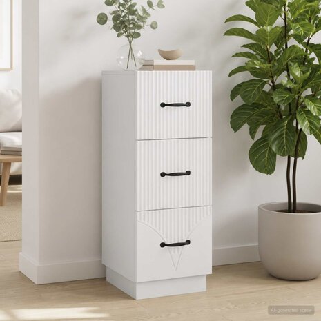 ladekast Wit 33 x 34,5 x 87 cm Bewerkt hout 4