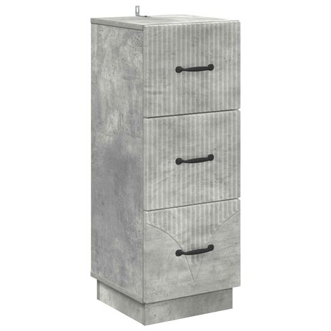 ladekast 33 x 34,5 x 87 cm Bewerkt hout Betongrijs 2