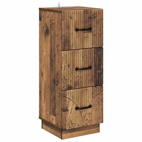 ladekast 33 x 34,5 x 87 cm Bewerkt hout Oud hout 2