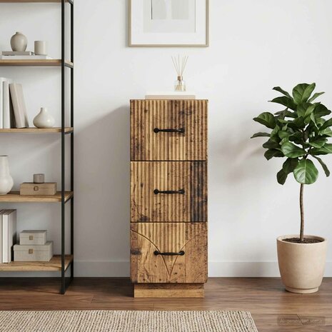 ladekast 33 x 34,5 x 87 cm Bewerkt hout Oud hout 4