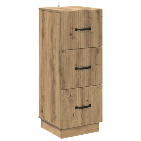 ladekast 33 x 34,5 x 87 cm Bewerkt hout Artisanaal eiken 2