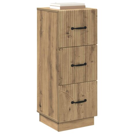 ladekast 33 x 34,5 x 87 cm Bewerkt hout Artisanaal eiken 3