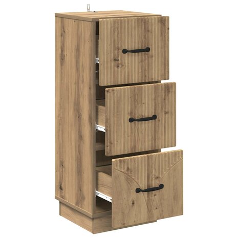 ladekast 33 x 34,5 x 87 cm Bewerkt hout Artisanaal eiken 5