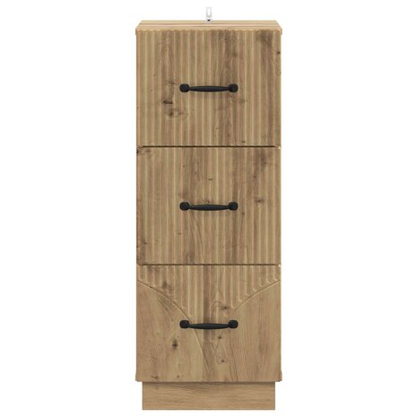 ladekast 33 x 34,5 x 87 cm Bewerkt hout Artisanaal eiken 6