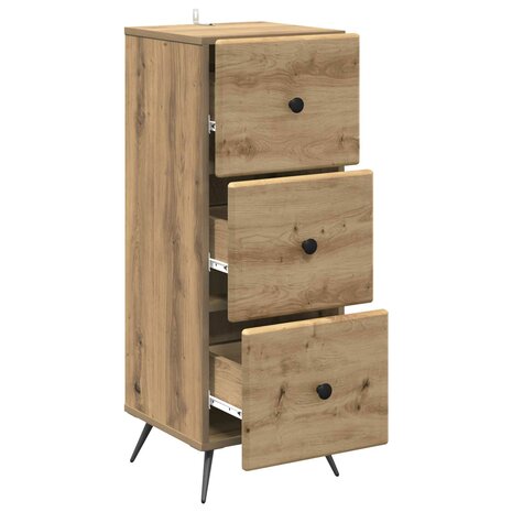 ladekast 33 x 34,5 x 90 cm Bewerkt hout Artisanaal eiken 5