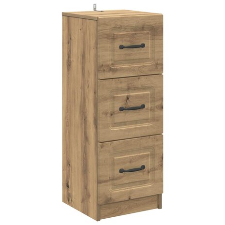 ladekast 33 x 34,5 x 87 cm Bewerkt hout Artisanaal eiken 2