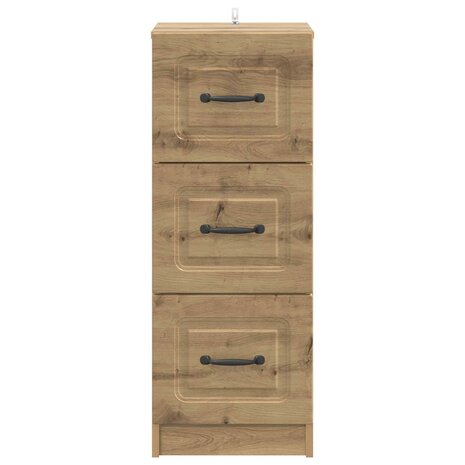 ladekast 33 x 34,5 x 87 cm Bewerkt hout Artisanaal eiken 6