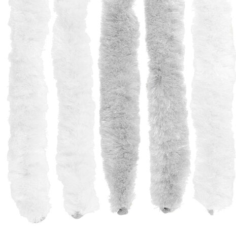Insectengordijn Chenille Lichtgrijs en wit. 90 x 220 cm 5