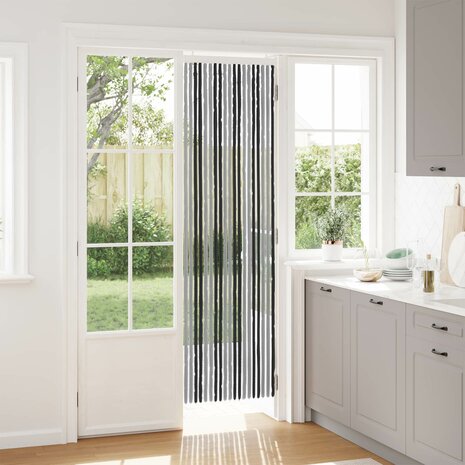 Insectengordijn Chenille Grijs en zwart 56 x 200 cm 100% PP 1