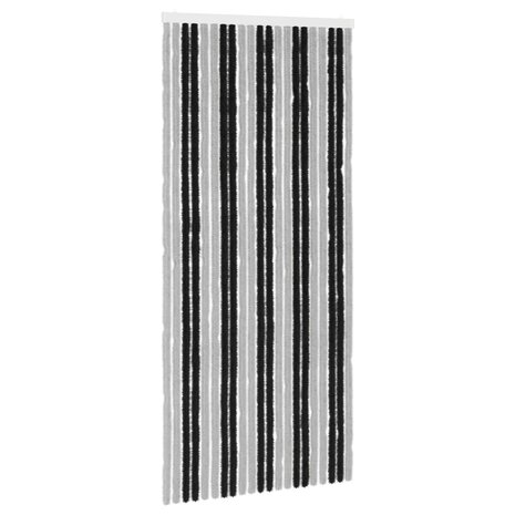 Insectengordijn Chenille Grijs en zwart 90 x 200 cm 100% PP 2