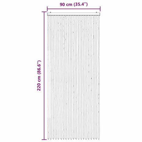 Insectengordijn Chenille Grijs en zwart 90 x 220 cm 100% PP 6
