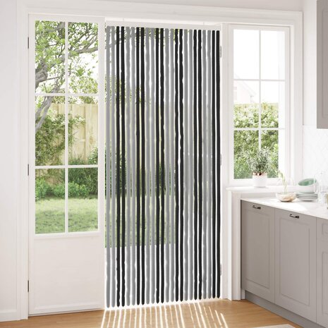 Insectengordijn Chenille Grijs en zwart 100 x 230 cm 100% PP 1