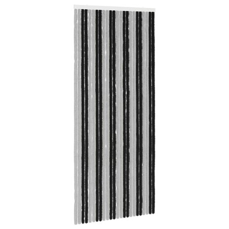 Insectengordijn Chenille Grijs en zwart 100 x 230 cm 100% PP 2
