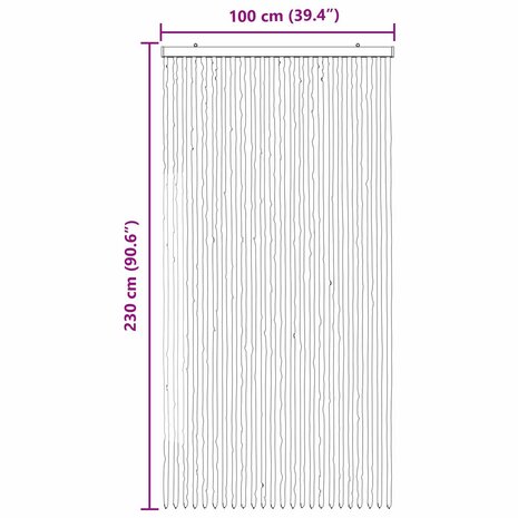 Insectengordijn Chenille Grijs en zwart 100 x 230 cm 100% PP 6