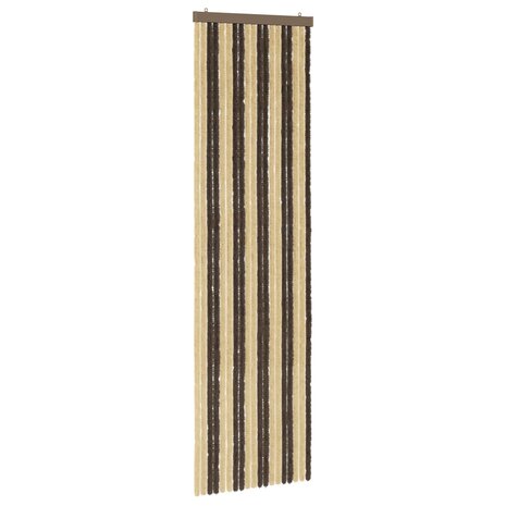 Insectengordijn Chenille Donkerbruin, Beige 56 x 200 cm 2