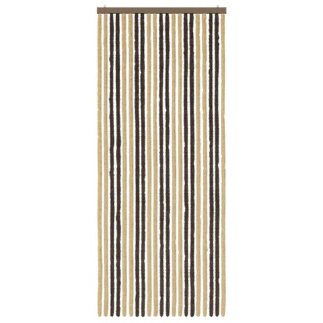 Insectengordijn Chenille Donkerbruin, Beige 90 x 220 cm 3