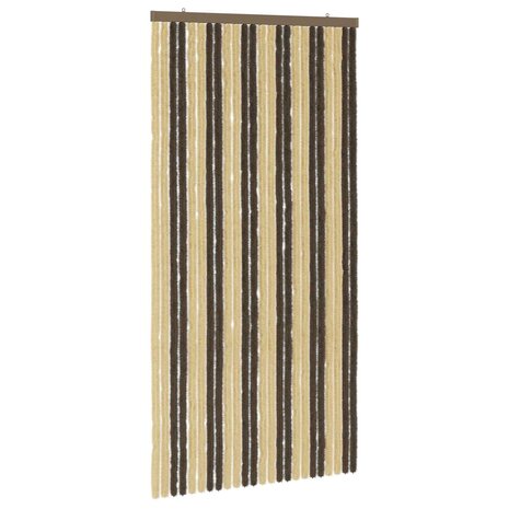 Insectengordijn Chenille Donkerbruin, Beige 100 x 200 cm 2