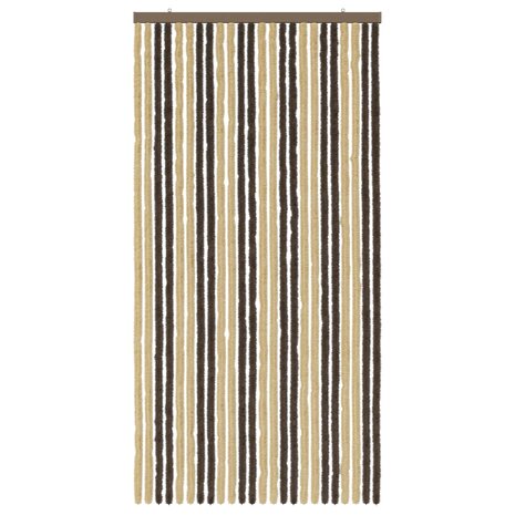 Insectengordijn Chenille Donkerbruin, Beige 100 x 200 cm 3